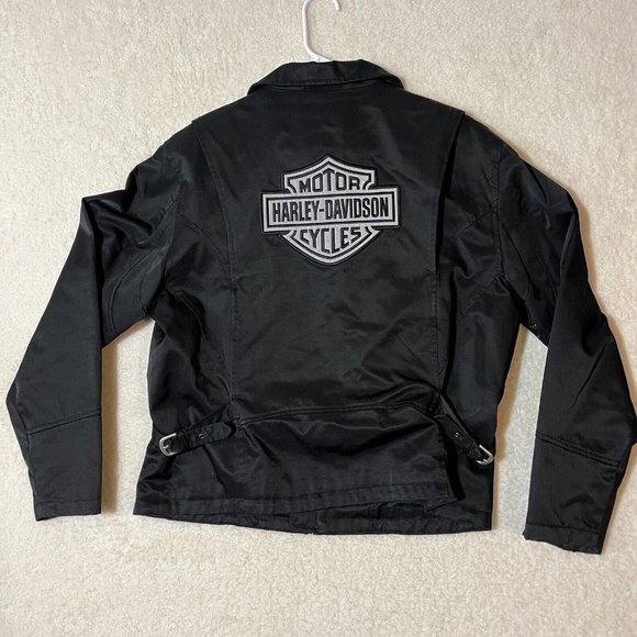 Harley-Davidson Cotton Nylon Jacket Mens XL Black RN 103819 / CA 03402 - Picture 10 of 16
